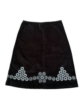 NWT Anthropologie Odille Women's A-Line Skirt Suede Cut Out Detail Size 2